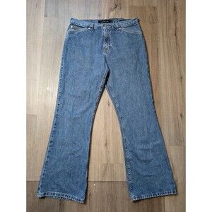 Vintage 90s  Calvin Klein Size 12 Jeans Flare Double Stone Wash Indie Retro Y2K